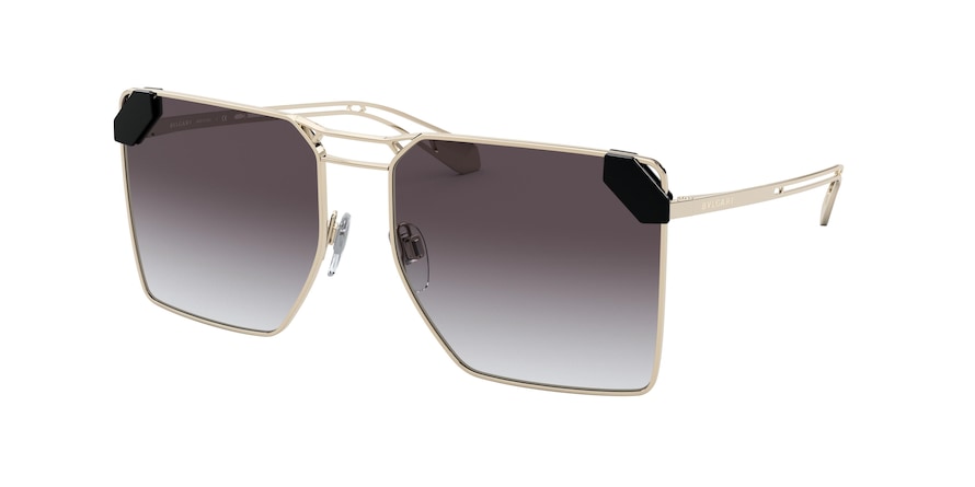 Bvlgari BV6147 Square Sunglasses  278/8G-PALE GOLD 57-17-140 - Color Map gold