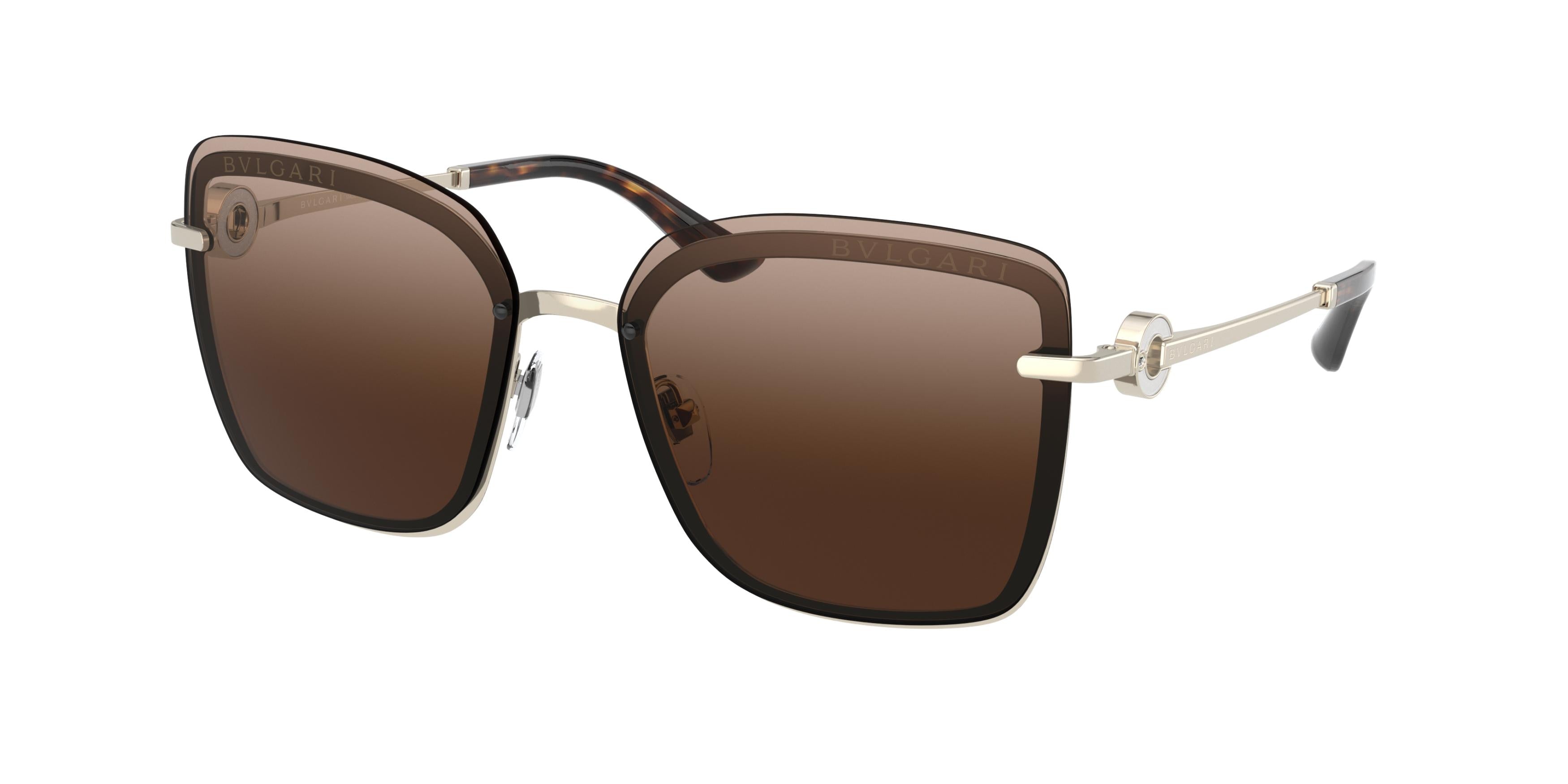 Bvlgari BV6151B Square Sunglasses  278/13-Pale Gold 59-140-15 - Color Map Gold