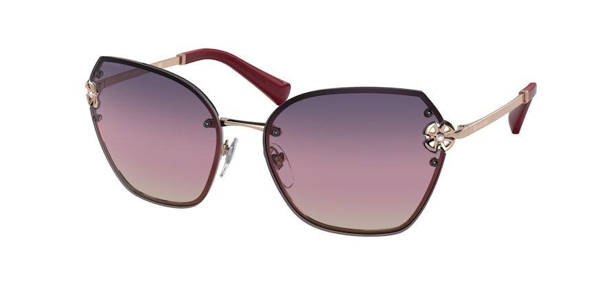 Bvlgari BV6152B Irregular Sunglasses  2014U6-PINK GOLD 60-16-135 - Color Map gold