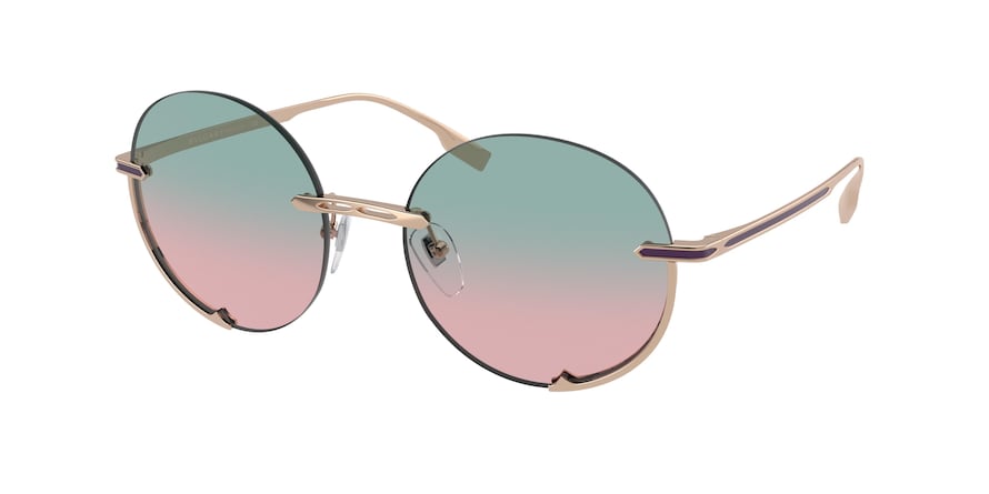 Bvlgari BV6153 Round Sunglasses  20140Q-PINK GOLD 56-19-140 - Color Map gold