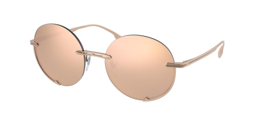 Bvlgari BV6153 Round Sunglasses  20144Z-PINK GOLD 56-19-140 - Color Map gold