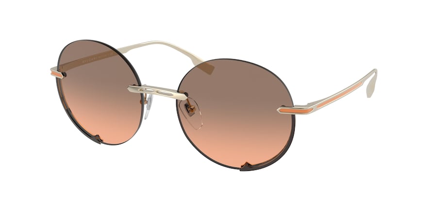 Bvlgari BV6153 Round Sunglasses  278/18-PALE GOLD 56-19-140 - Color Map gold
