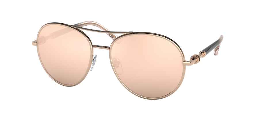 Bvlgari BV6156 Pilot Sunglasses  20144Z-PINK GOLD 57-17-140 - Color Map gold