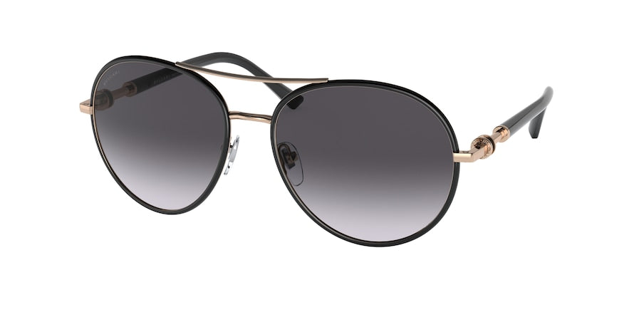 Bvlgari BV6156 Pilot Sunglasses  20148G-PINK GOLD/BLACK 57-17-140 - Color Map black