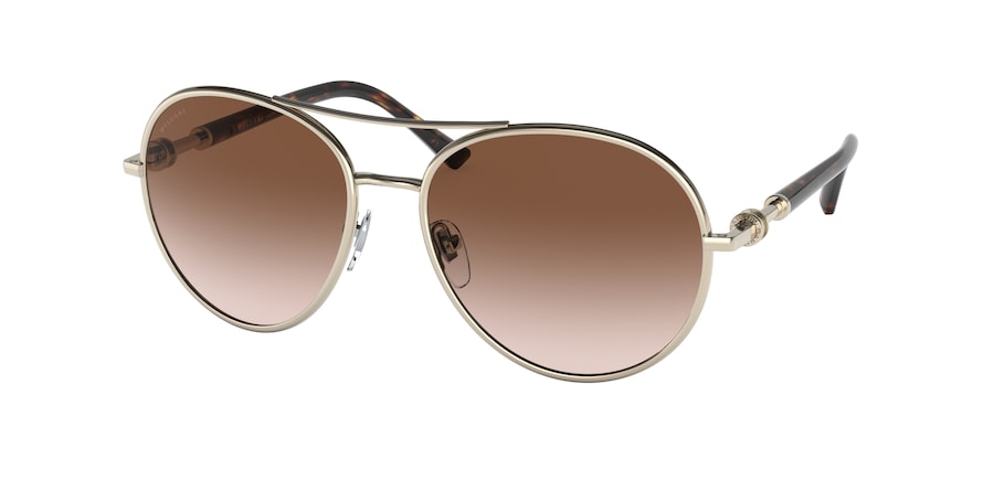 Bvlgari BV6156 Pilot Sunglasses  278/13-PALE GOLD 57-17-140 - Color Map gold
