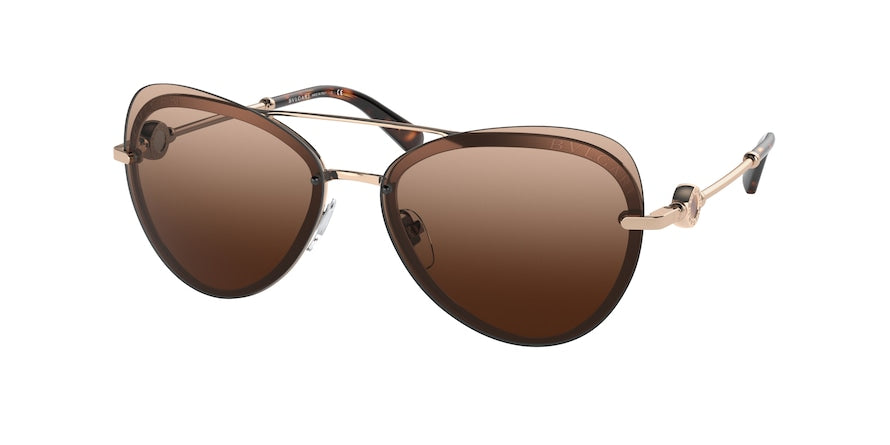 Bvlgari BV6157 Butterfly Sunglasses  278/13-PALE GOLD 60-14-140 - Color Map gold