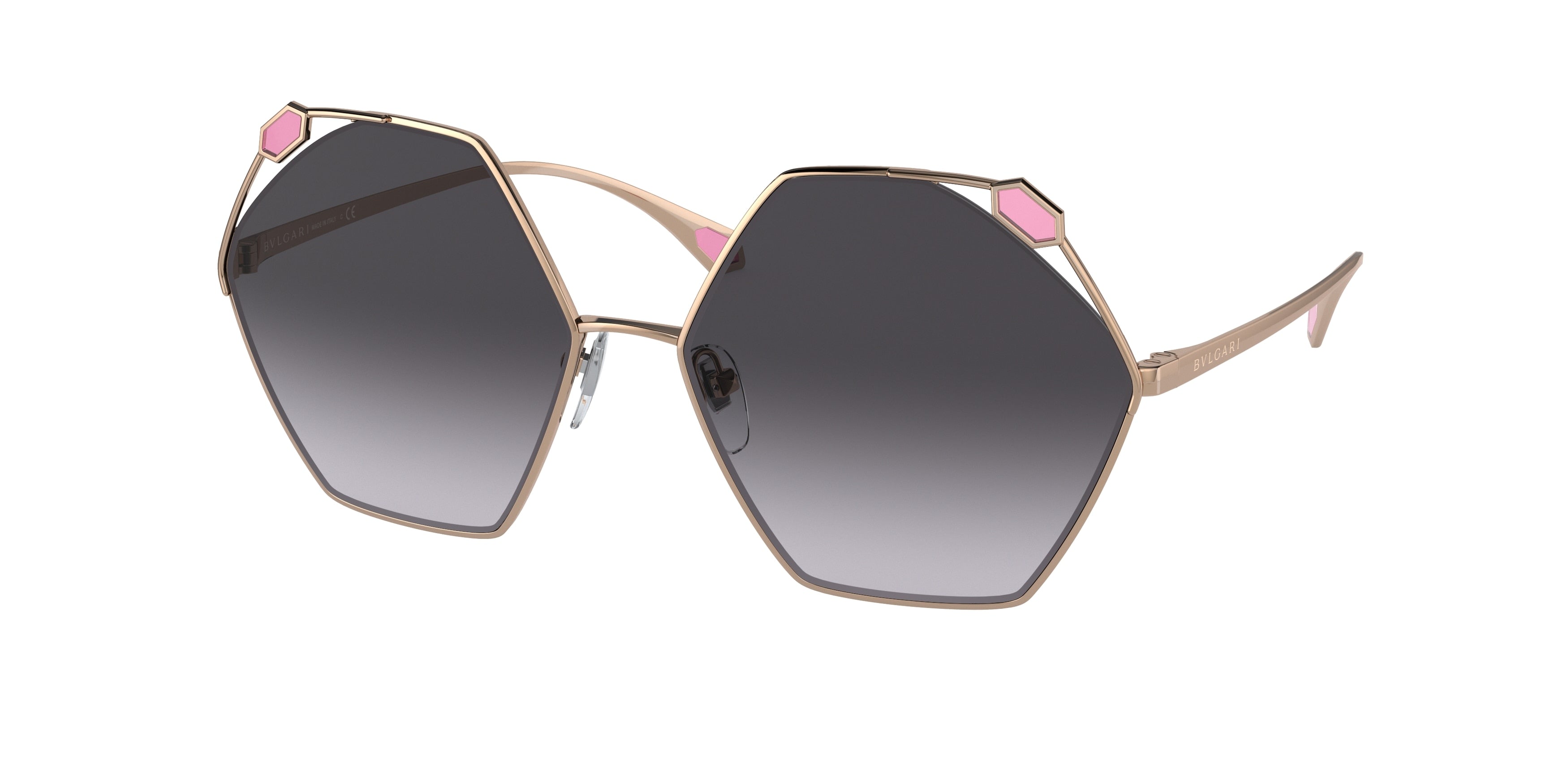 Bvlgari BV6160 Irregular Sunglasses  20148G-Pink Gold 57-140-16 - Color Map Pink