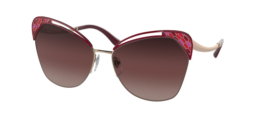 Bvlgari BV6161 Butterfly Sunglasses  2014E2-PINK GOLD/CHERRY 60-16-140 - Color Map gold