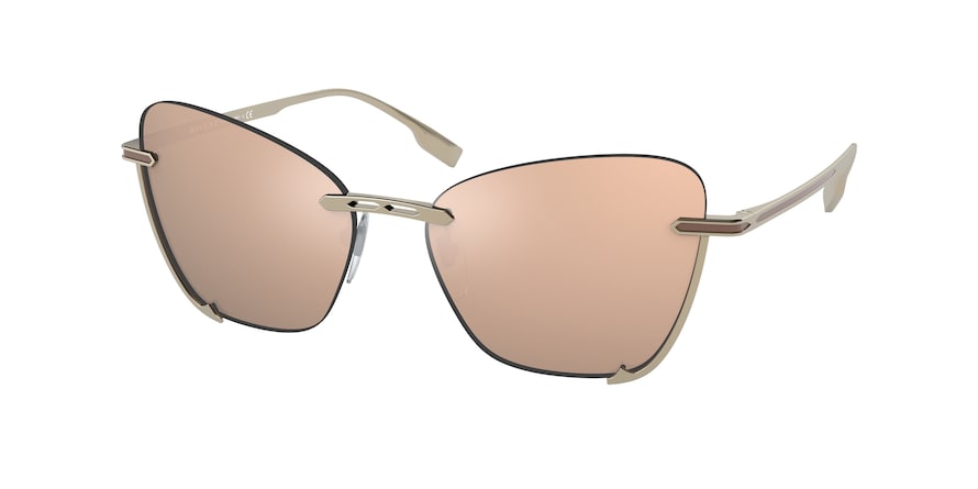 Bvlgari BV6162 Cat Eye Sunglasses  20144Z-PINK GOLD 58-16-140 - Color Map gold