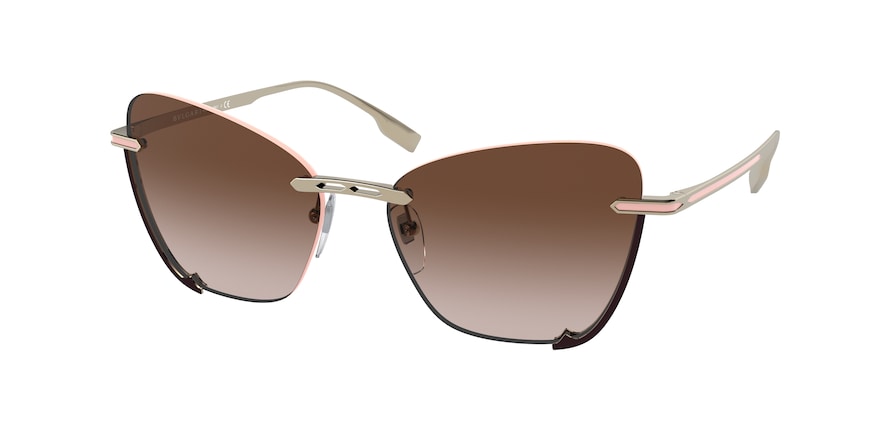 Bvlgari BV6162 Cat Eye Sunglasses  278/13-PALE GOLD 58-16-140 - Color Map gold