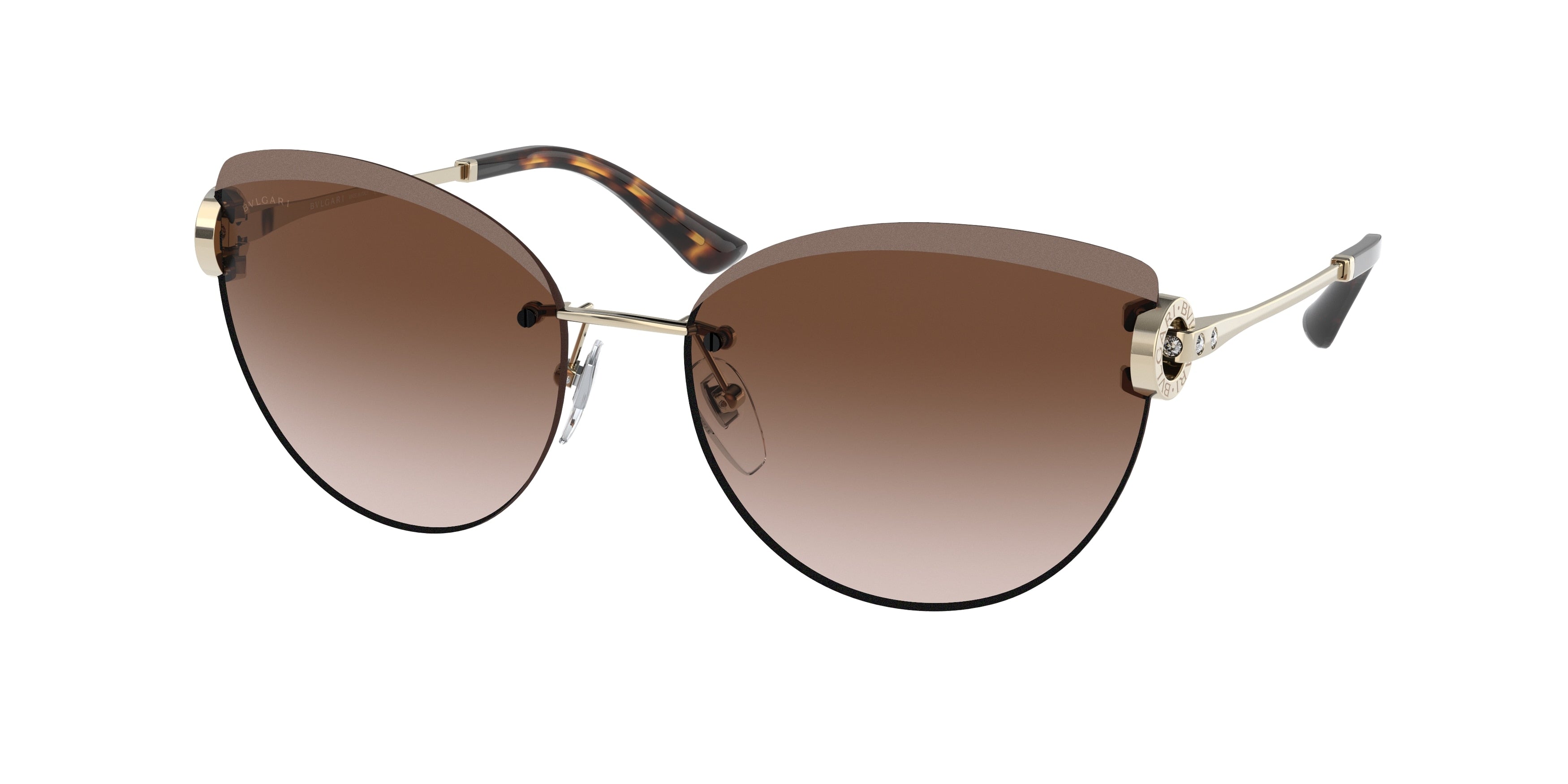 Bvlgari BV6166B Cat Eye Sunglasses  278/13-Pale Gold 59-140-17 - Color Map Gold