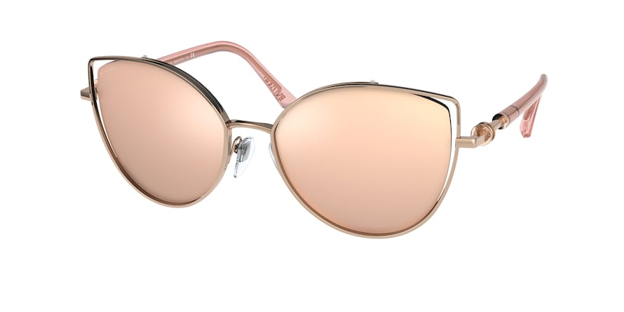 Bvlgari BV6168 Cat Eye Sunglasses  20144Z-PINK GOLD 57-17-140 - Color Map gold
