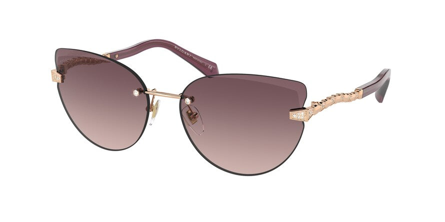Bvlgari BV6172B Cat Eye Sunglasses  201467-PINK GOLD 62-16-140 - Color Map gold