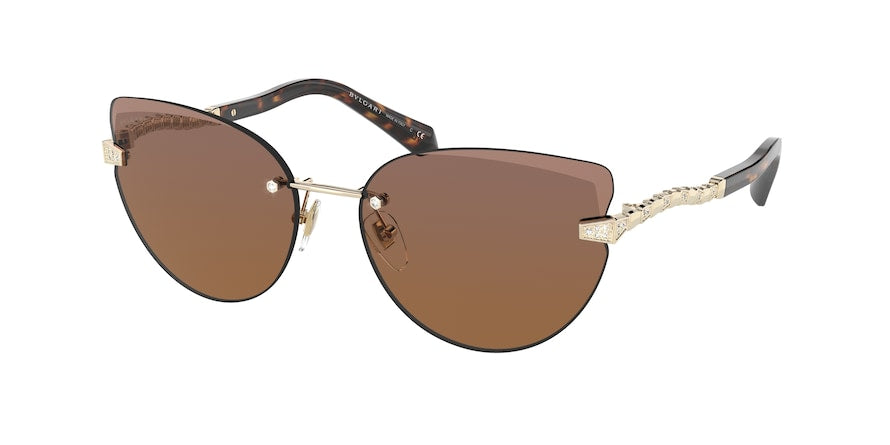 Bvlgari BV6172B Cat Eye Sunglasses  278/EL-PALE GOLD 62-16-140 - Color Map gold