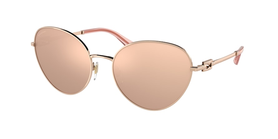 Bvlgari BV6174 Oval Sunglasses  20140W-PINK GOLD 58-18-140 - Color Map gold
