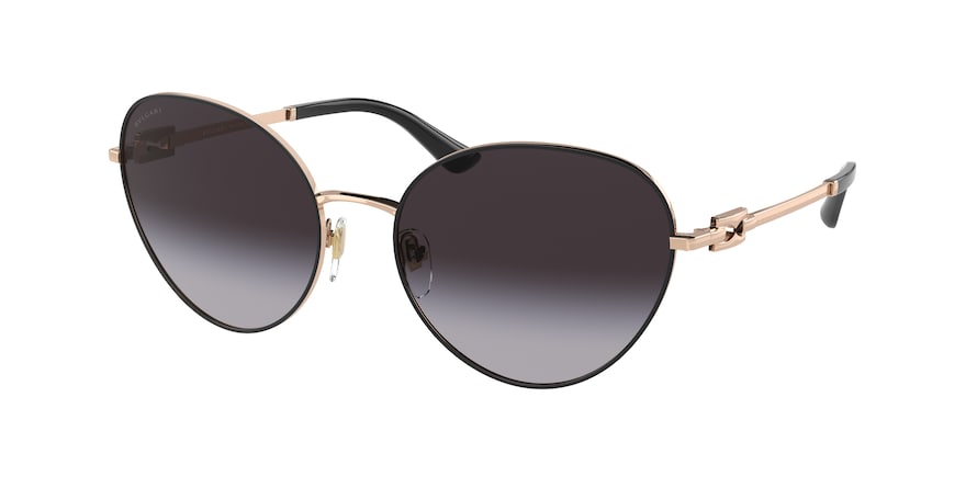 Bvlgari BV6174 Oval Sunglasses  20148G-PINK GOLD/BLACK 58-18-140 - Color Map black