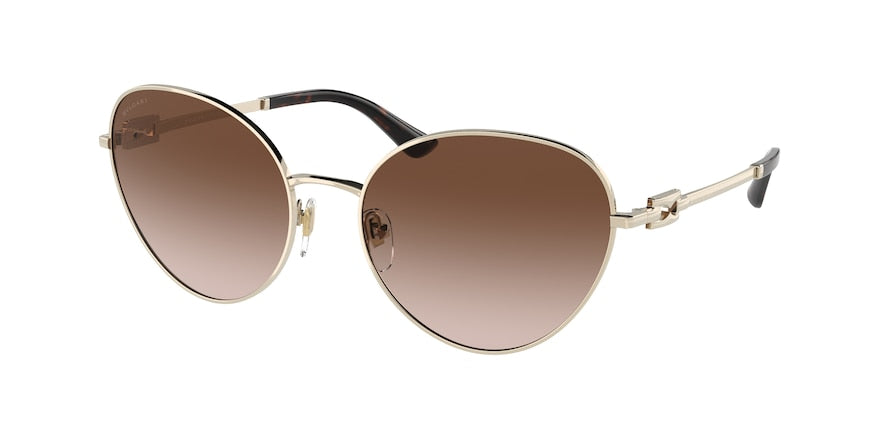Bvlgari BV6174 Oval Sunglasses  278/13-PALE GOLD 58-18-140 - Color Map gold