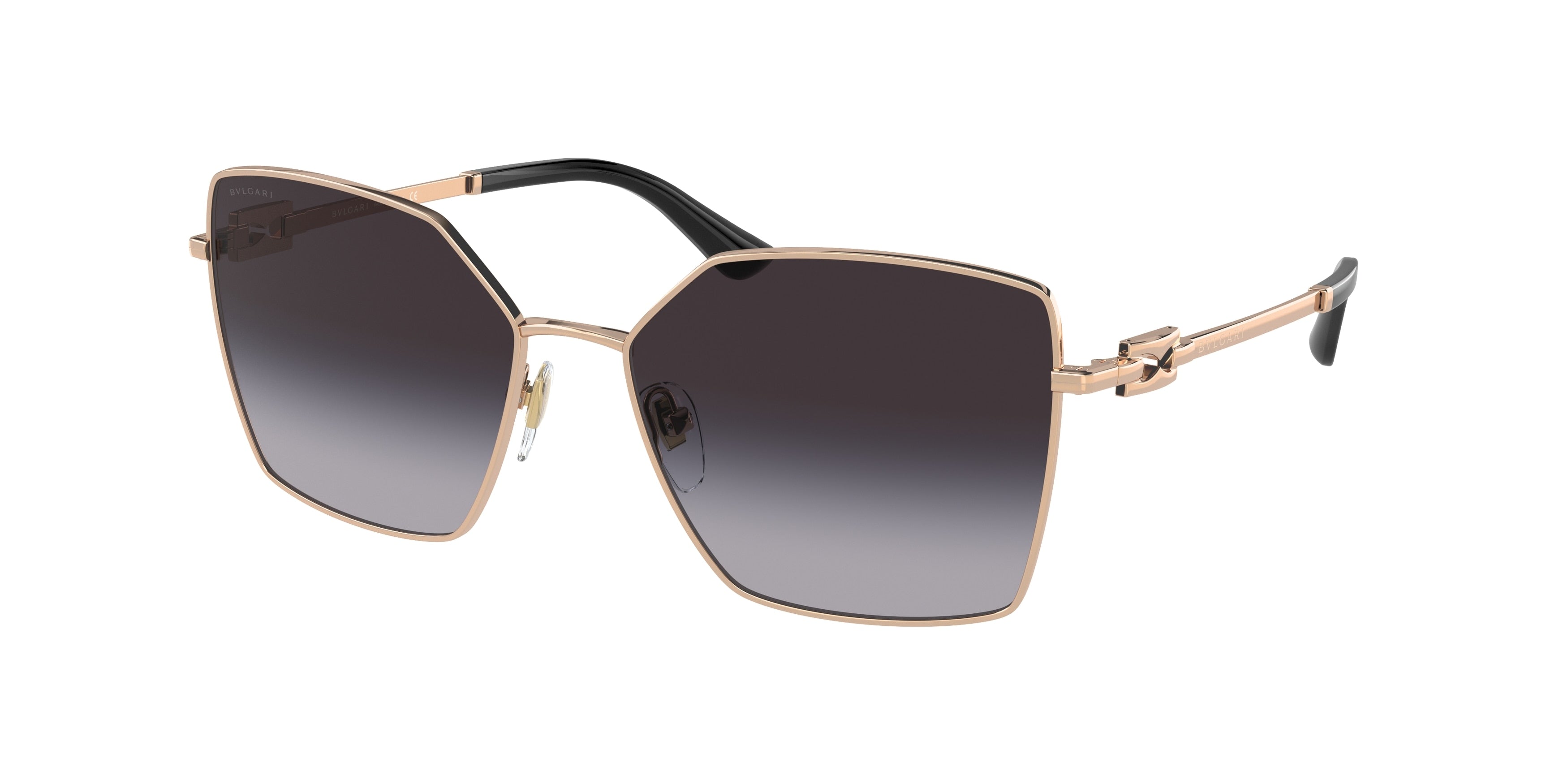 Bvlgari BV6175 Irregular Sunglasses  20148G-Pink Gold 55-140-16 - Color Map Pink