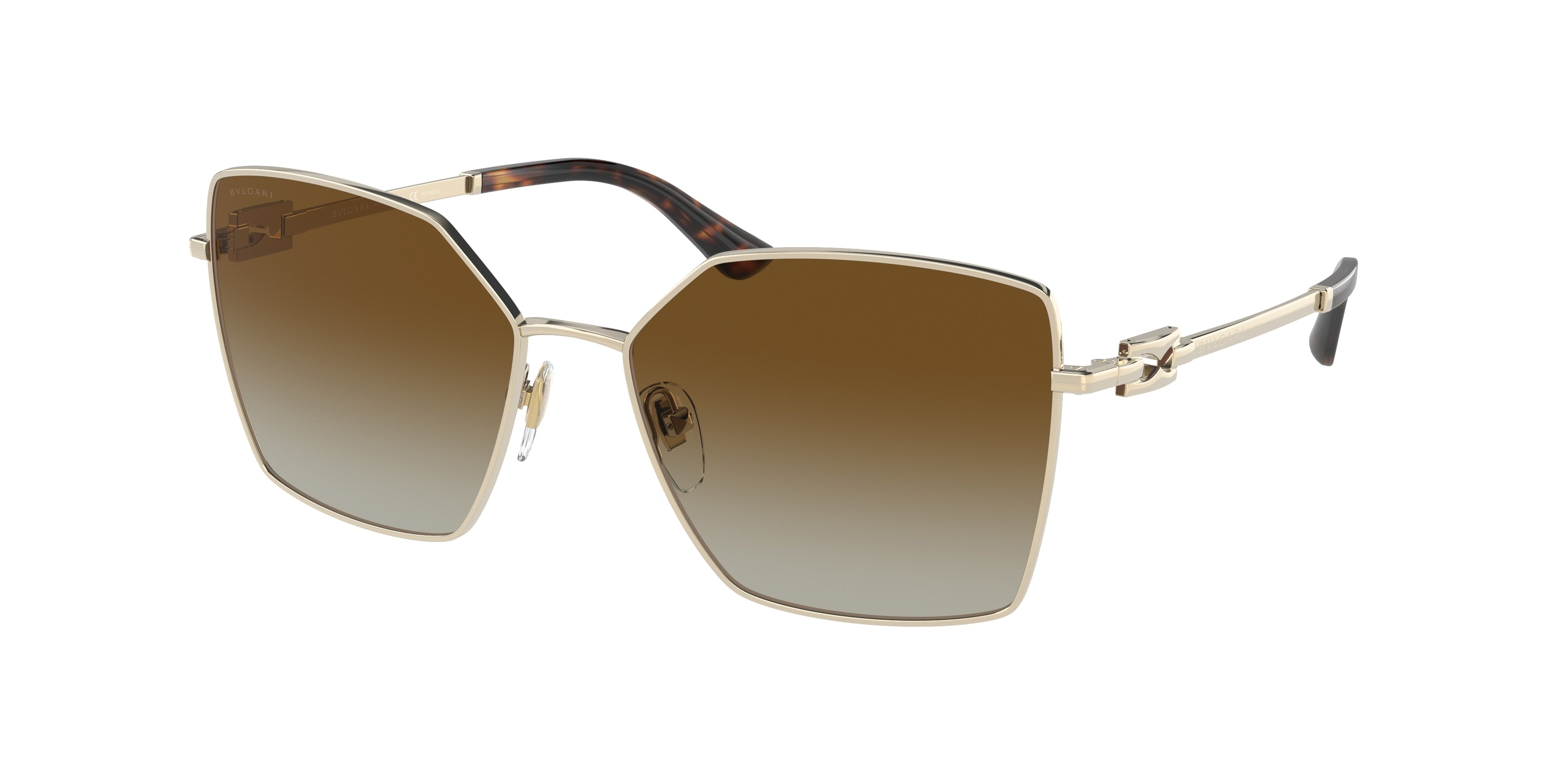 Bvlgari BV6175 Irregular Sunglasses  278/T5-Pale Gold 55-140-16 - Color Map Gold