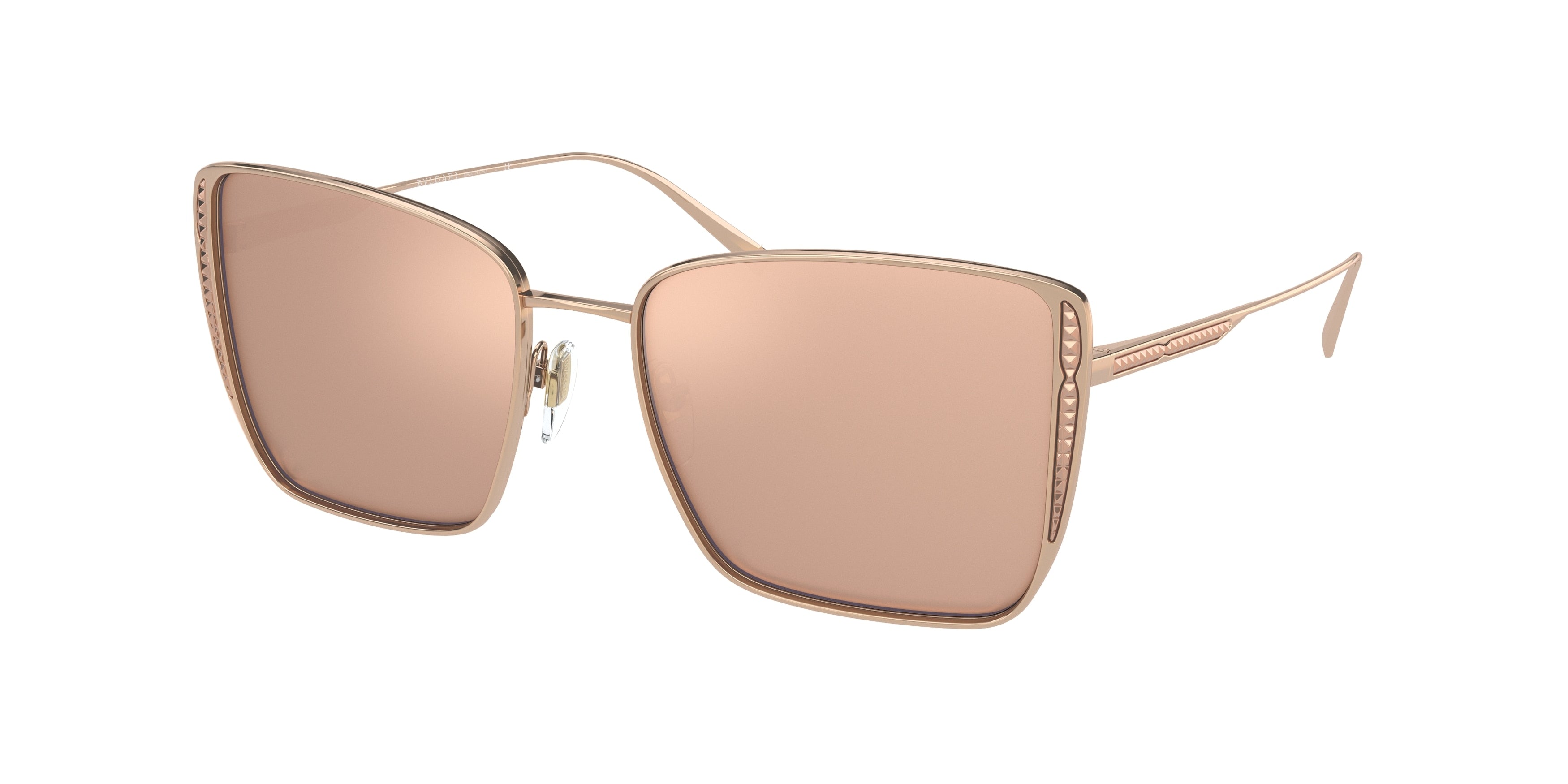 Bvlgari BV6176 Square Sunglasses  20140W-Pink Gold 55-140-17 - Color Map Pink