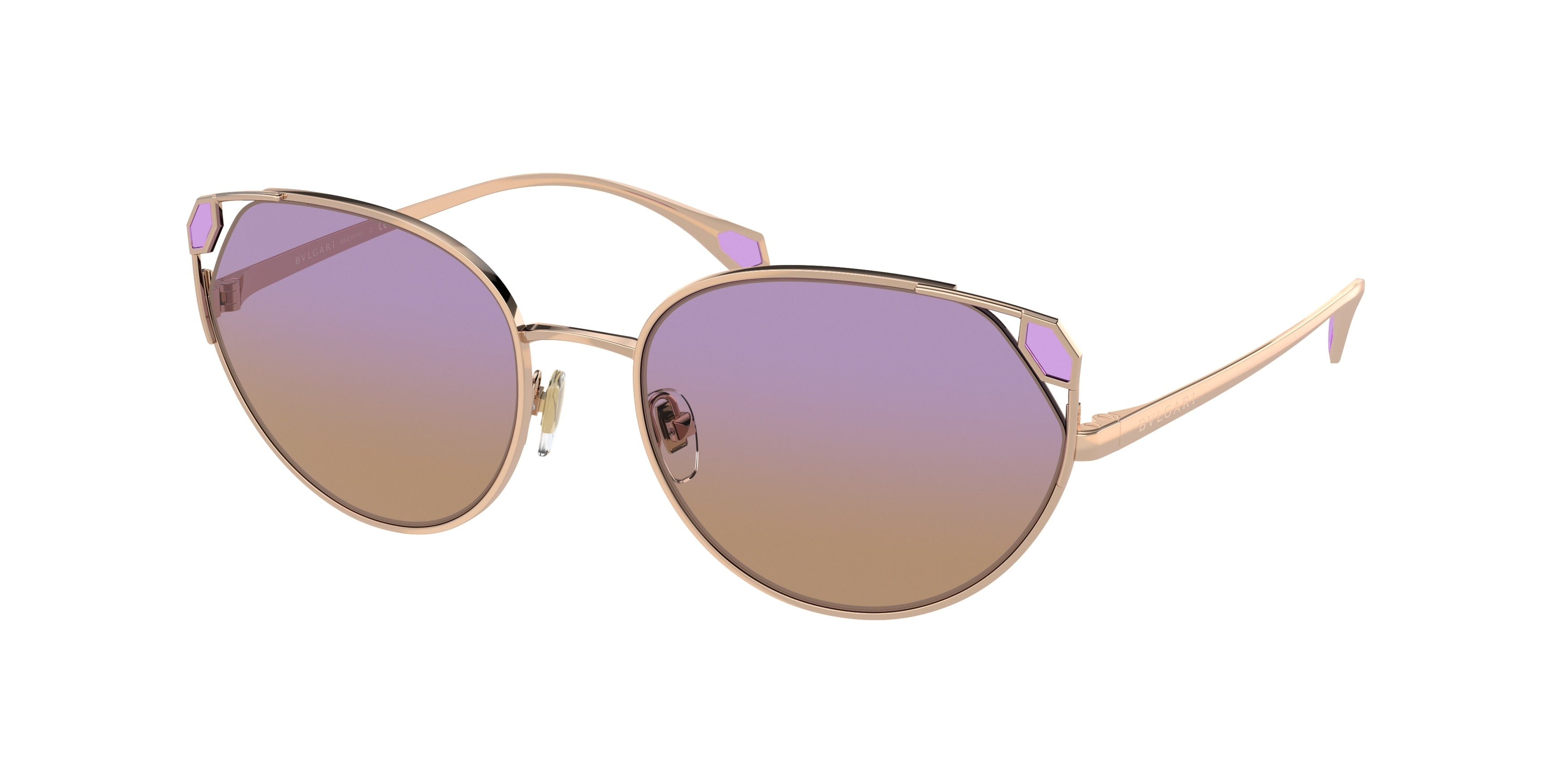 Bvlgari BV6177 Cat Eye Sunglasses  2014EL-Pink Gold 56-140-18 - Color Map Pink