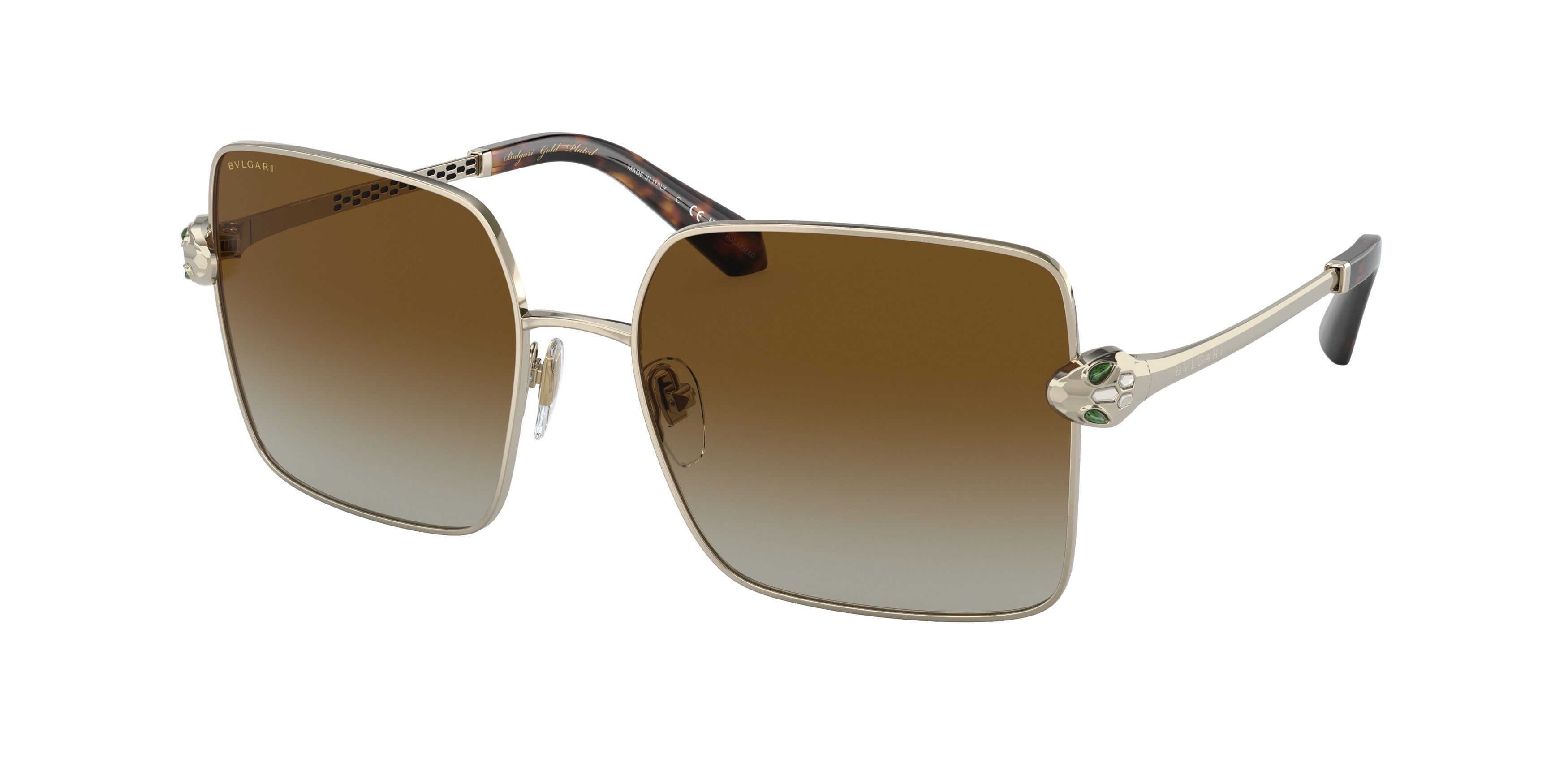 Bvlgari BV6180KB Square Sunglasses  278/T5-Pale Gold Plated 57-140-17 - Color Map Gold