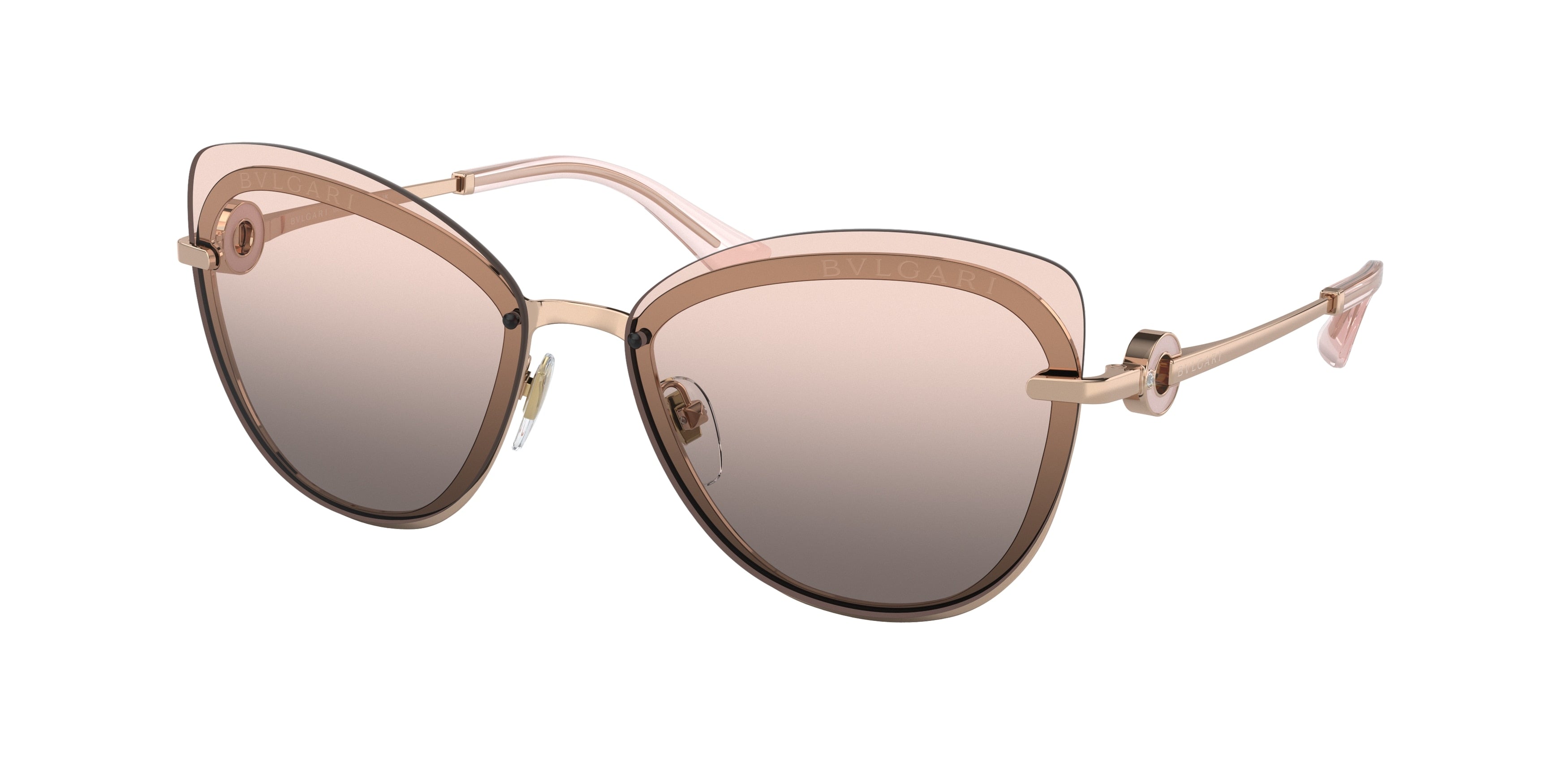 Bvlgari BV6182B Butterfly Sunglasses  20143B-Pink Gold 60-140-15 - Color Map Pink