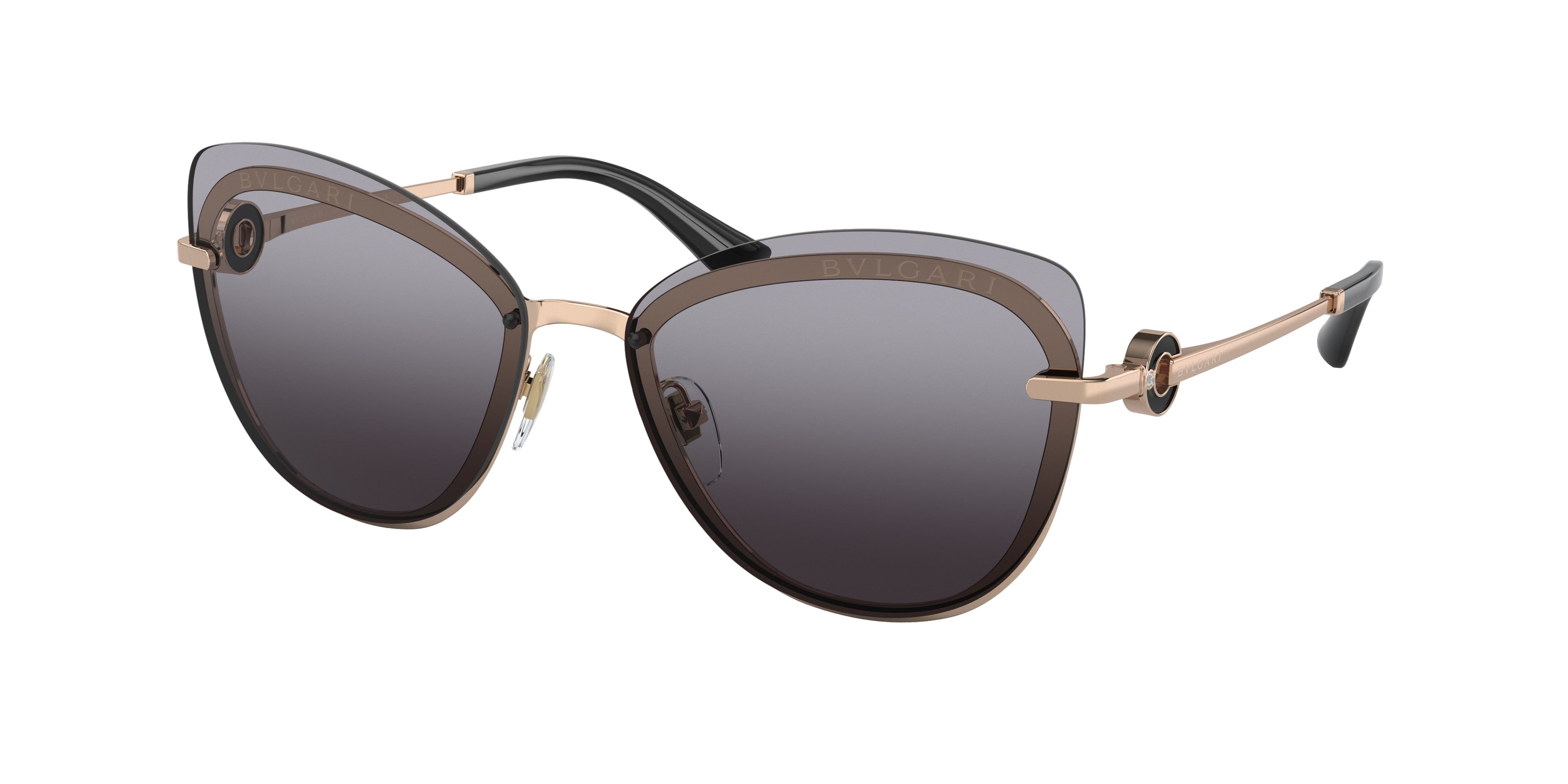 Bvlgari BV6182B Butterfly Sunglasses  20148G-Pink Gold 60-140-15 - Color Map Pink