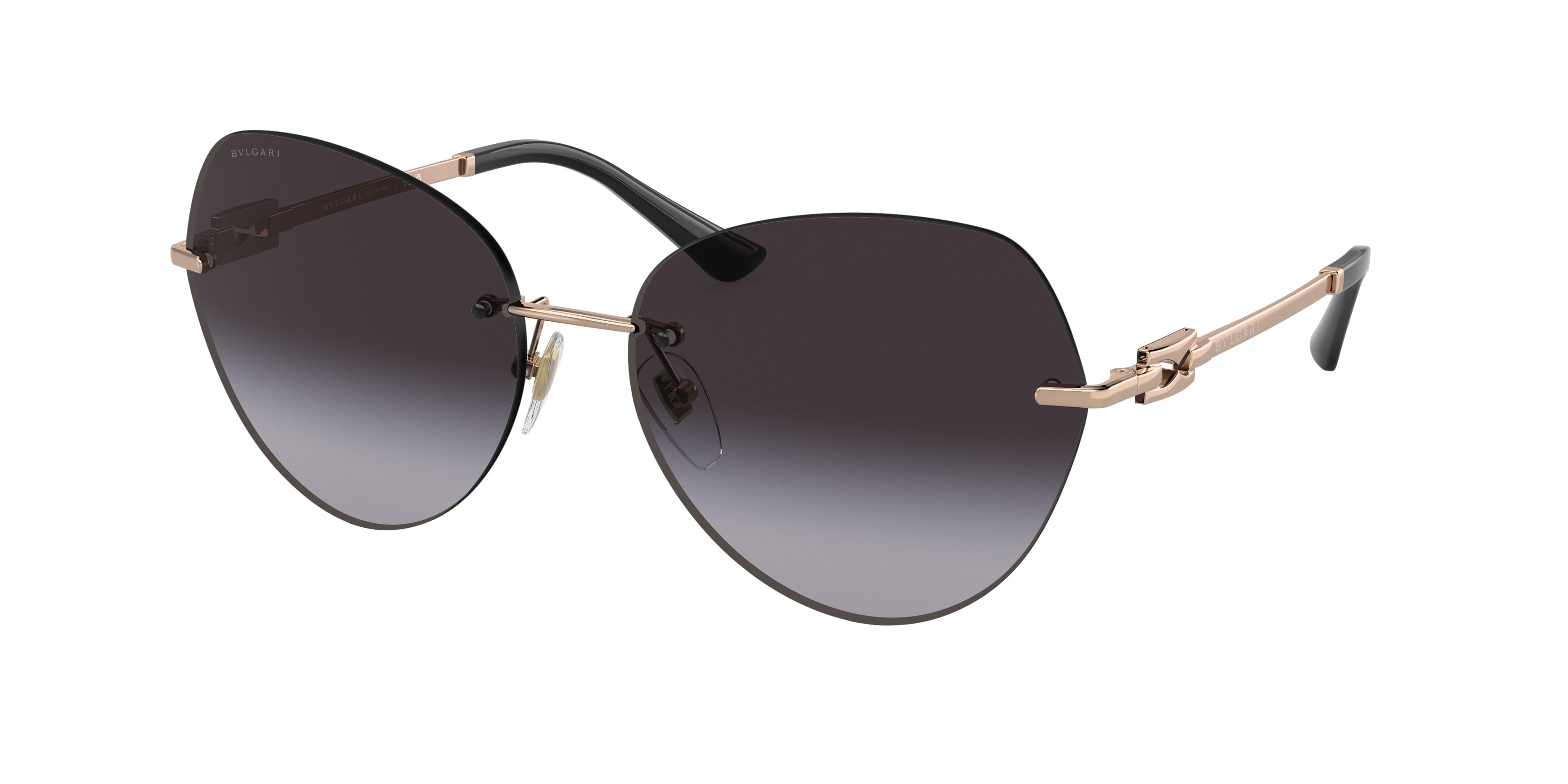 Bvlgari BV6183 Pilot Sunglasses  20148G-Pink Gold 60-140-16 - Color Map Pink