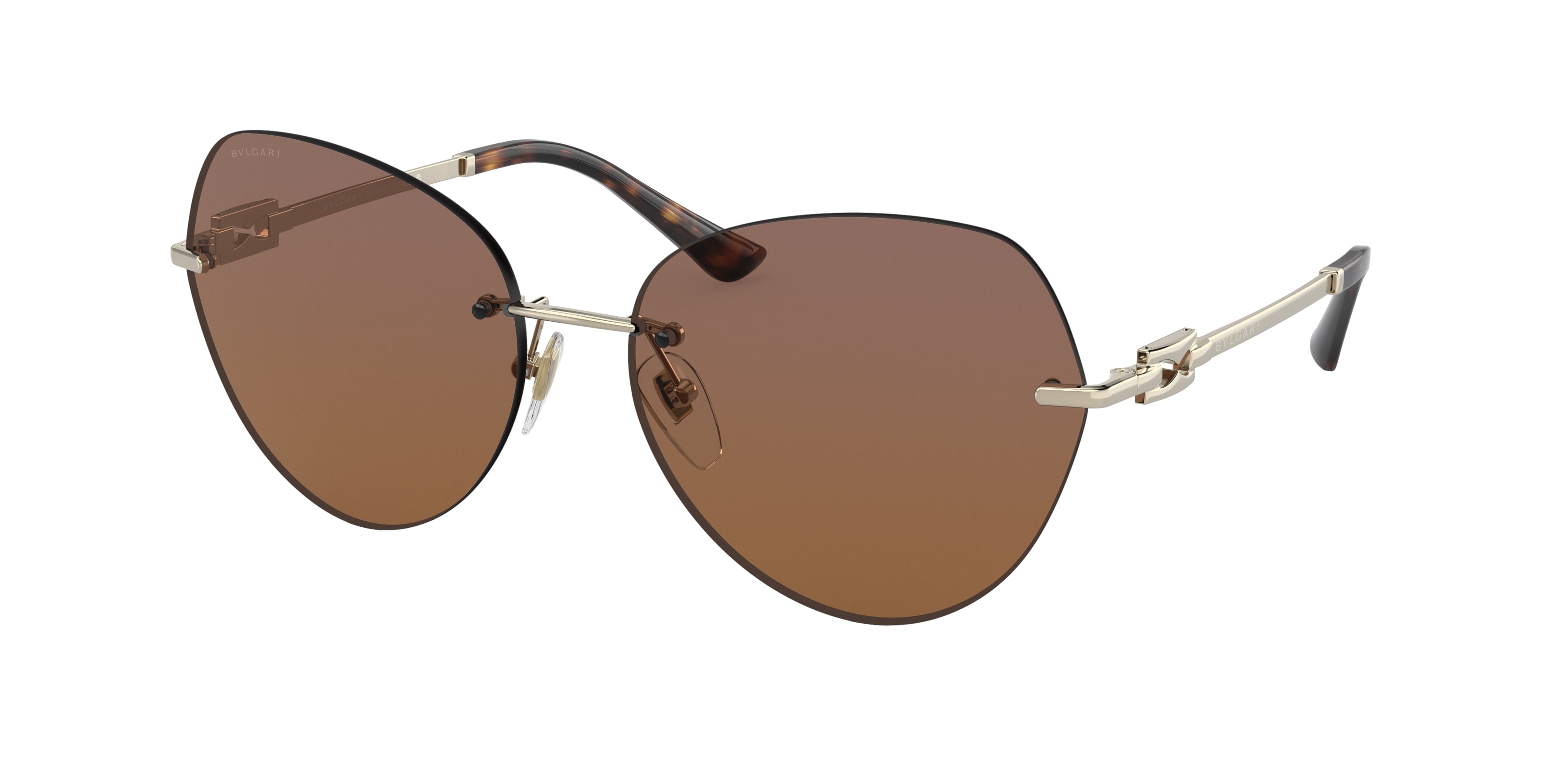 Bvlgari BV6183 Pilot Sunglasses  278/EL-Pale Gold 60-140-16 - Color Map Gold