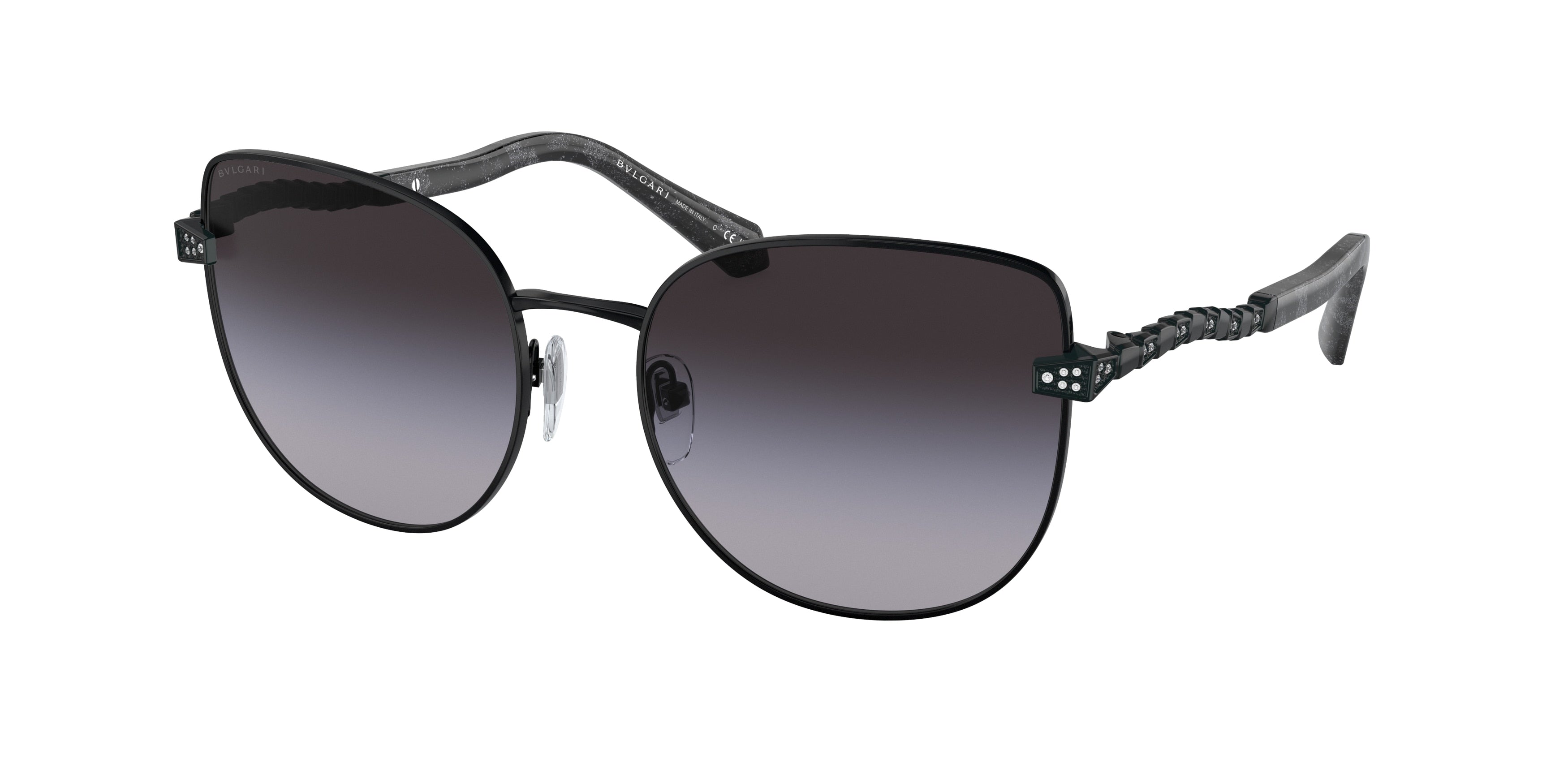 Bvlgari BV6184B Cat Eye Sunglasses  20238G-Black 56-140-17 - Color Map Black