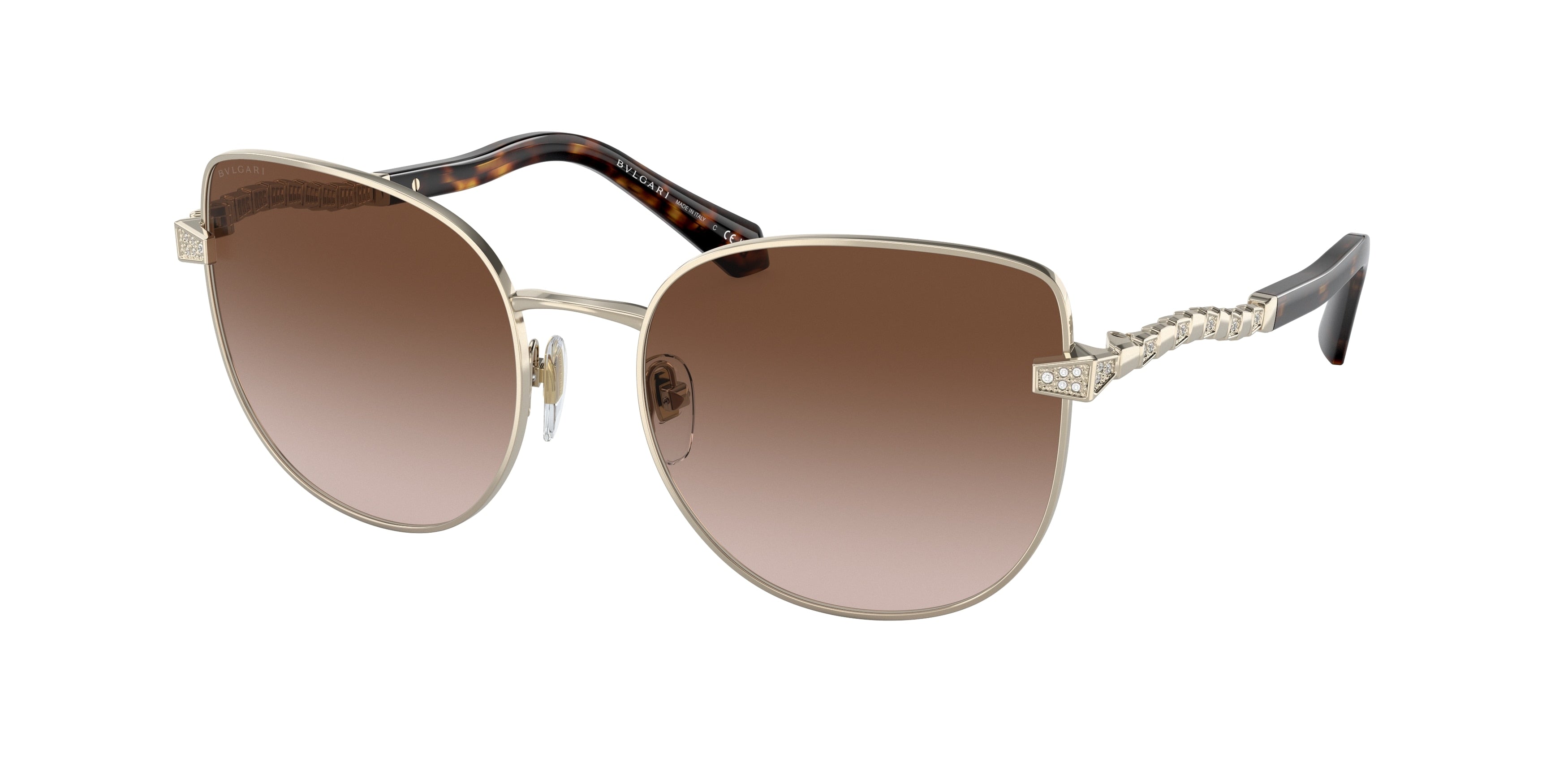 Bvlgari BV6184B Cat Eye Sunglasses  278/13-Pale Gold 56-140-17 - Color Map Gold