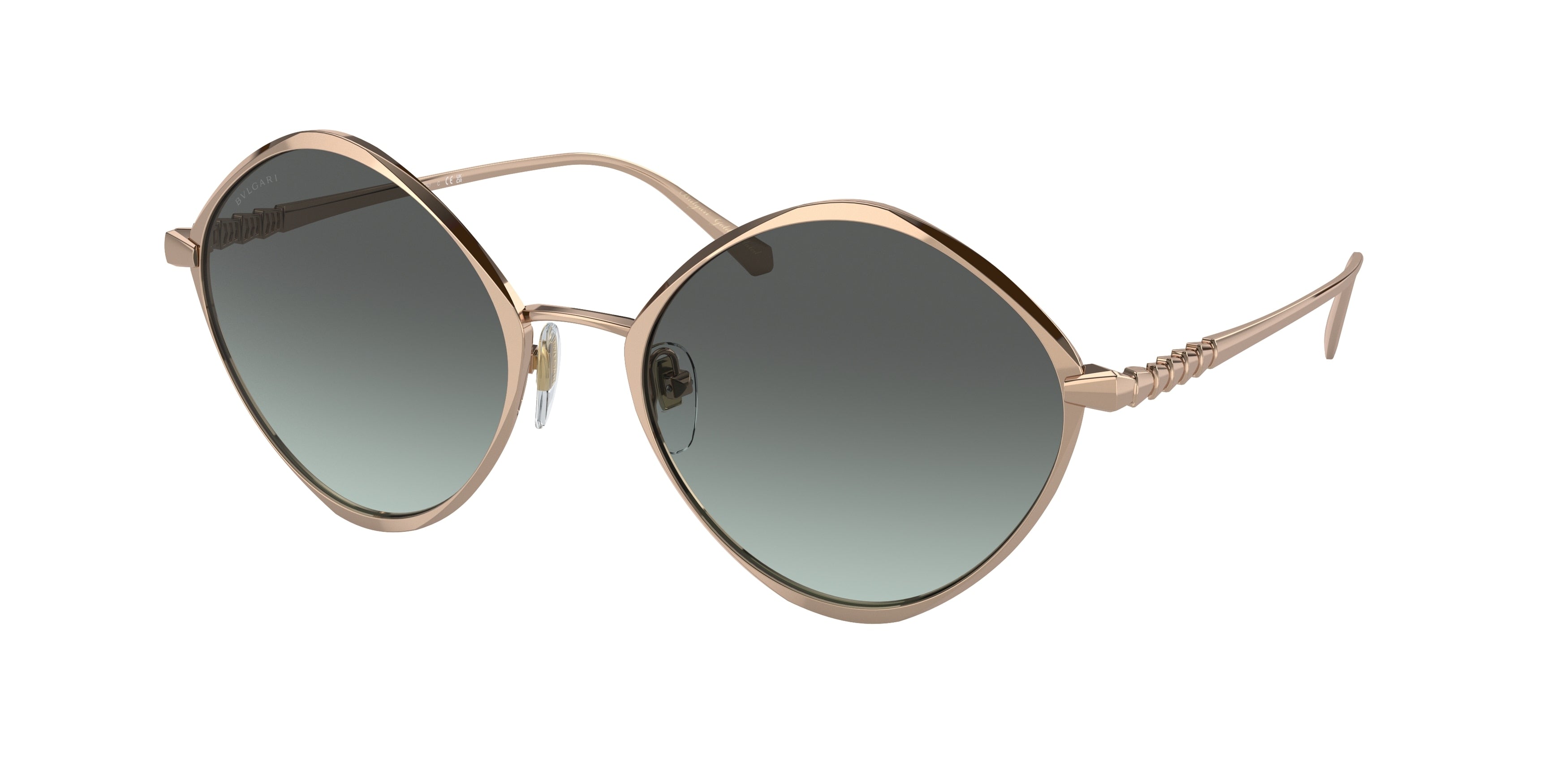 Bvlgari BV6186K Irregular Sunglasses  20142A-Pink Gold Plated 56-140-19 - Color Map Pink