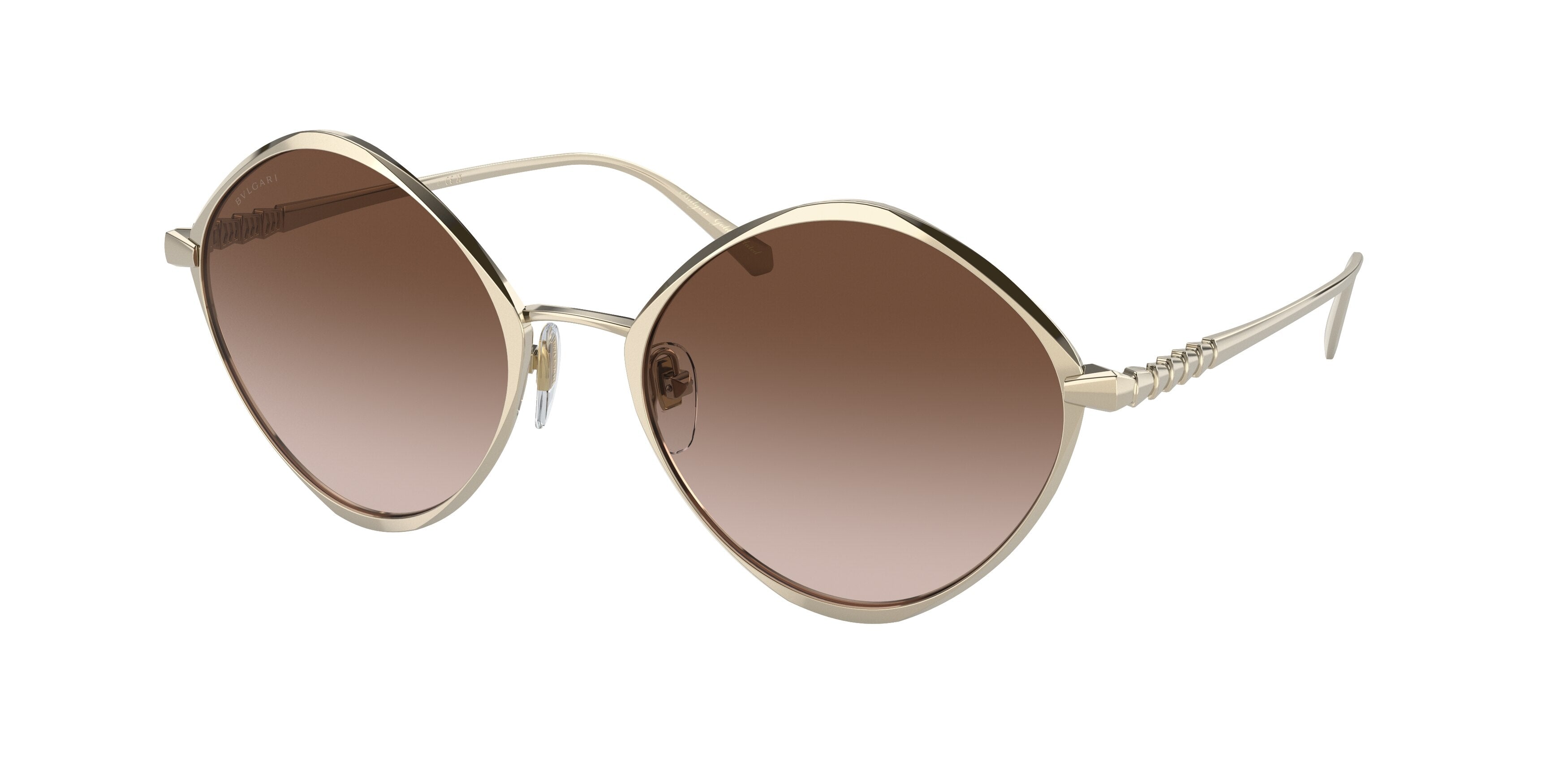 Bvlgari BV6186K Irregular Sunglasses  278/13-Pale Gold Plated 56-140-19 - Color Map Gold