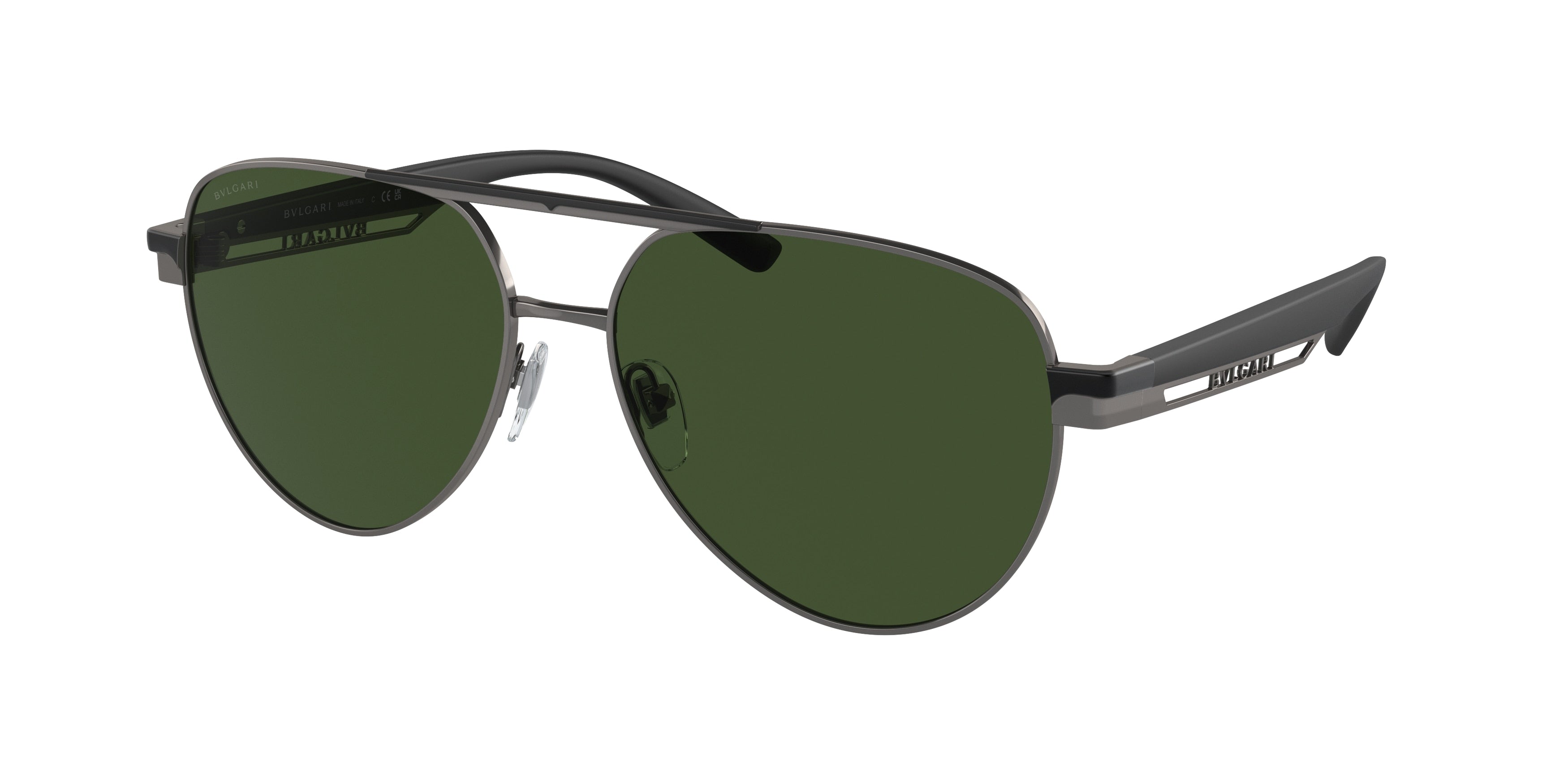 Bvlgari BV6189 Pilot Sunglasses  103/G6-Ruthenium 58-145-15 - Color Map Grey