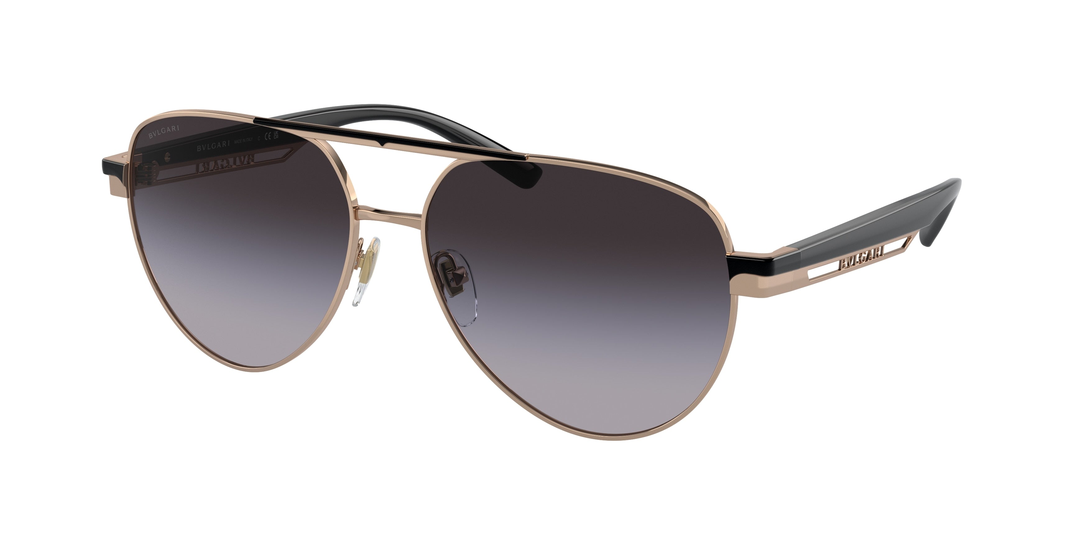 Bvlgari BV6189 Pilot Sunglasses  20148G-Pink Gold 58-145-15 - Color Map Pink