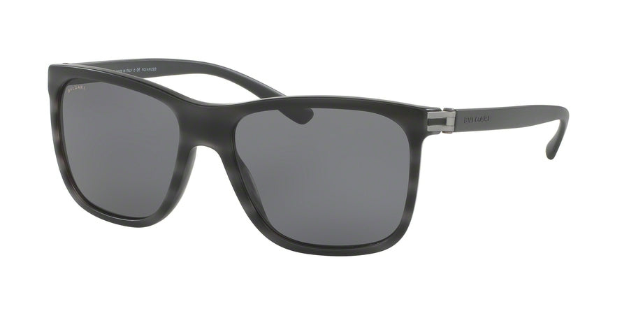 Bvlgari BV7027F Rectangle Sunglasses  539581-MATTE STRIPED GREY 57-17-140 - Color Map grey