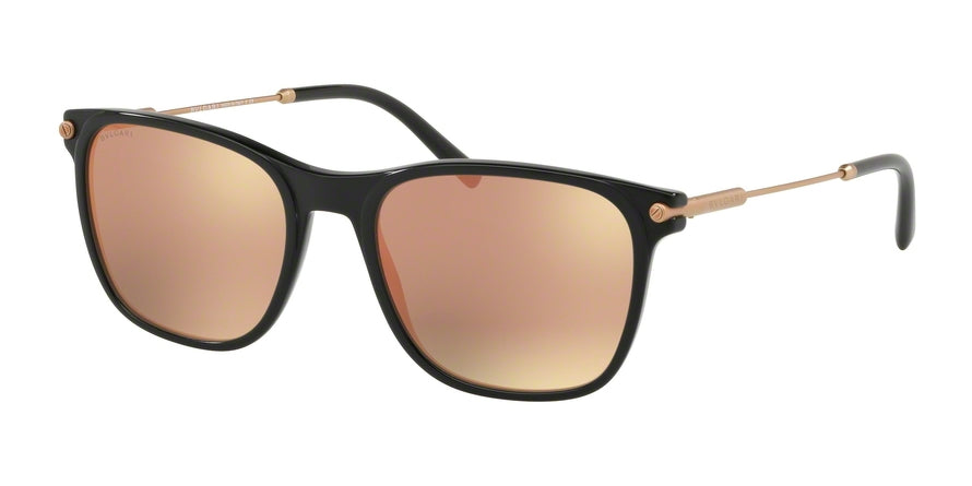 Bvlgari BV7032 Rectangle Sunglasses  53134Z-BLACK/MATTE BLACK 55-19-145 - Color Map black