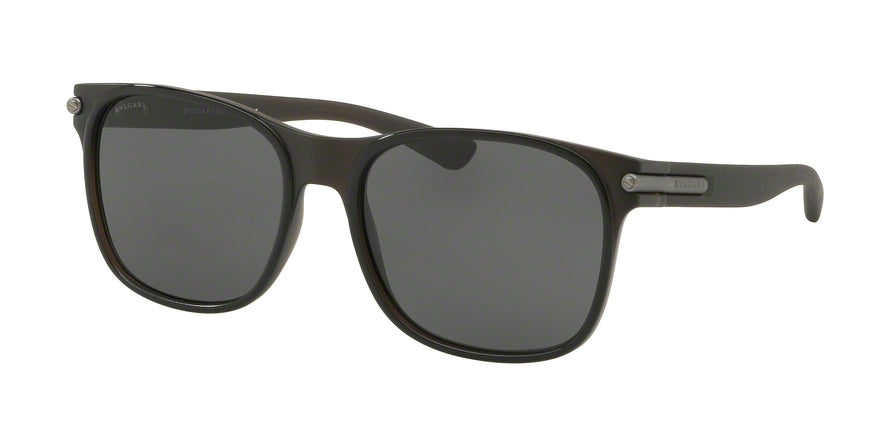 Bvlgari BV7033 Square Sunglasses  112387-TOP BLACK ON MATTE GREY 56-18-145 - Color Map grey