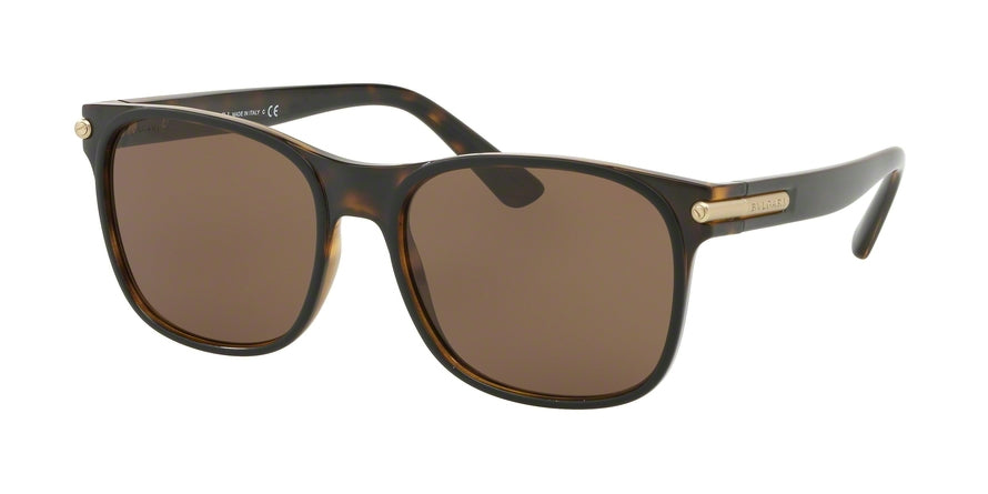 Bvlgari BV7033 Square Sunglasses  977/73-TOP MATTE BLACK ON DARK HAVANA 56-18-145 - Color Map havana
