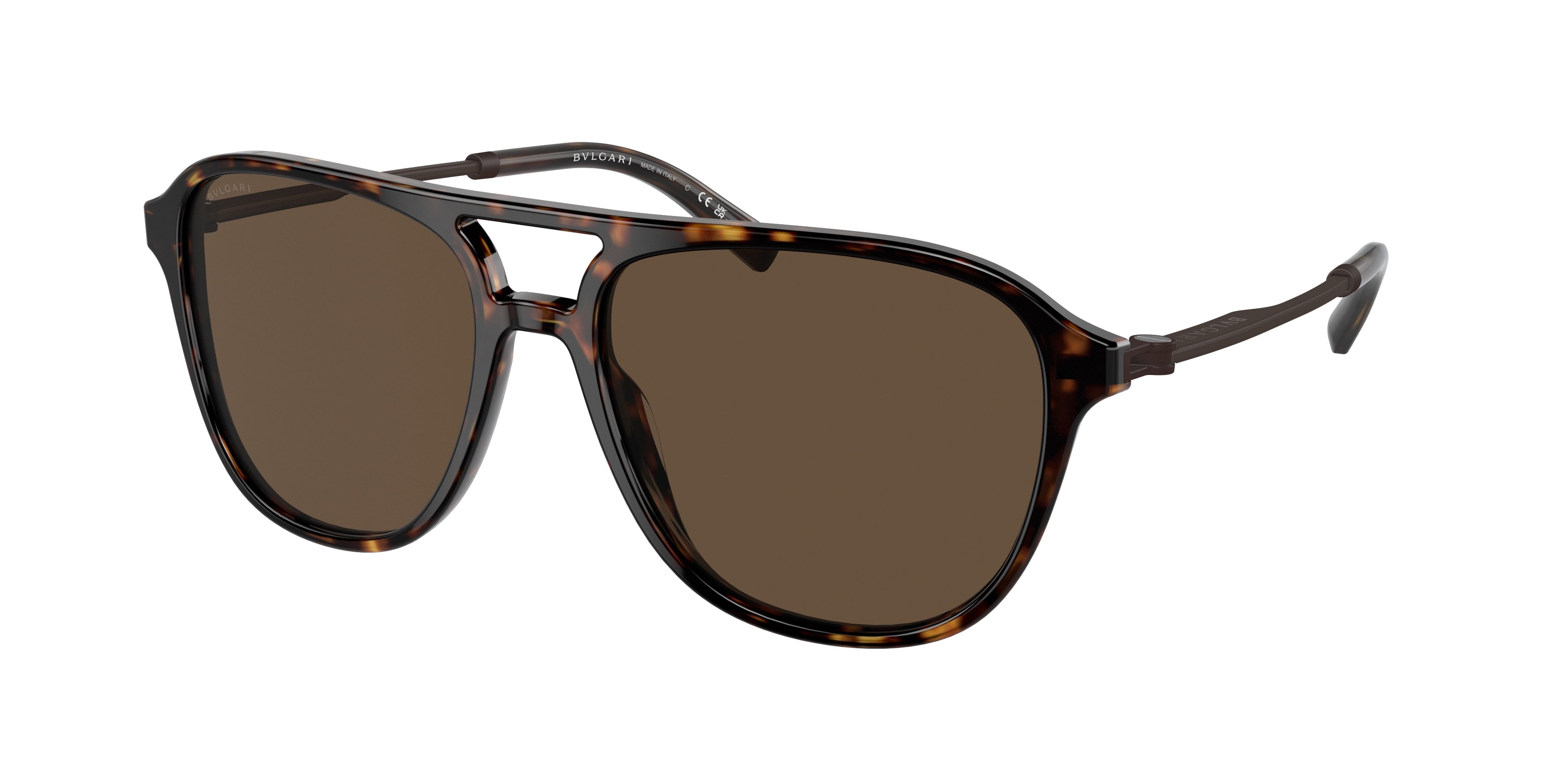 Bvlgari BV7038F Pilot Sunglasses  504/53-Havana 57-145-17 - Color Map Tortoise