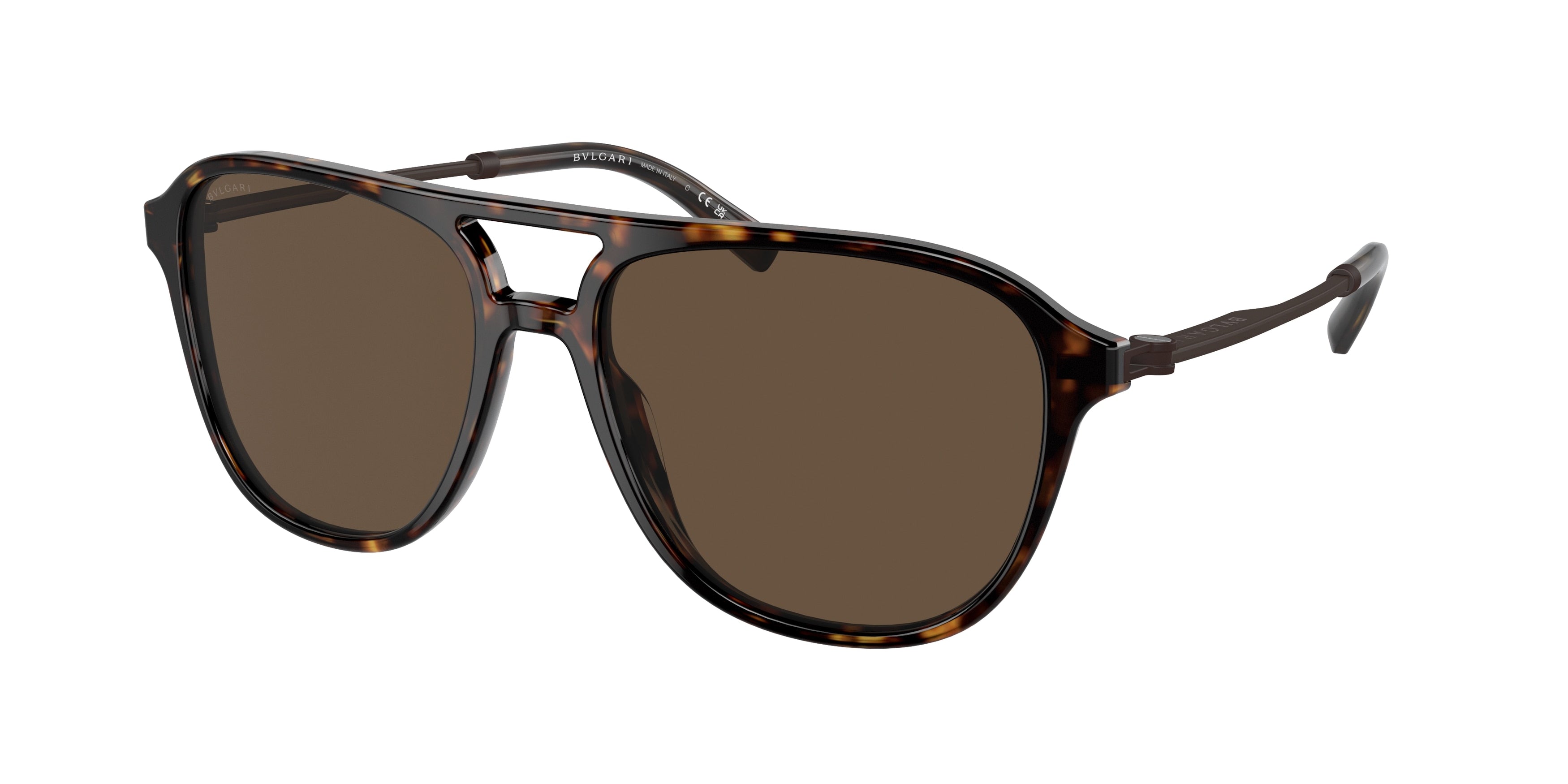 Bvlgari BV7038 Pilot Sunglasses  504/53-Havana 57-140-17 - Color Map Tortoise