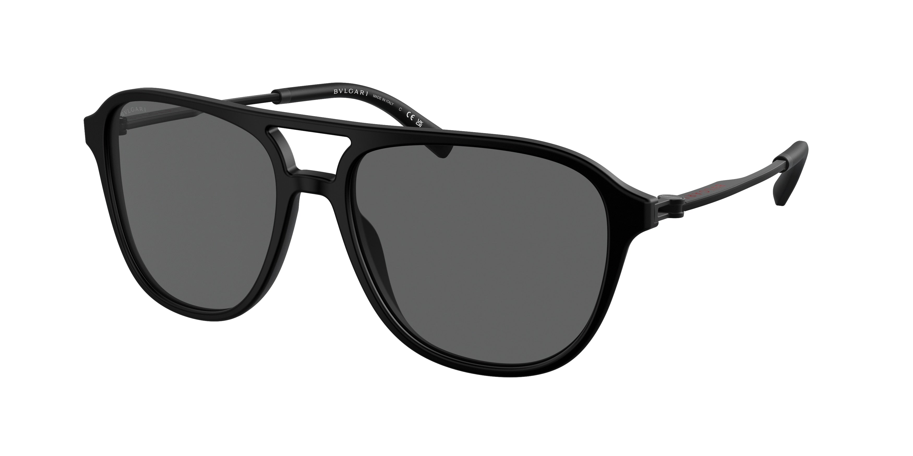 Bvlgari BV7038 Pilot Sunglasses  5313B1-Matte Black 57-140-17 - Color Map Black