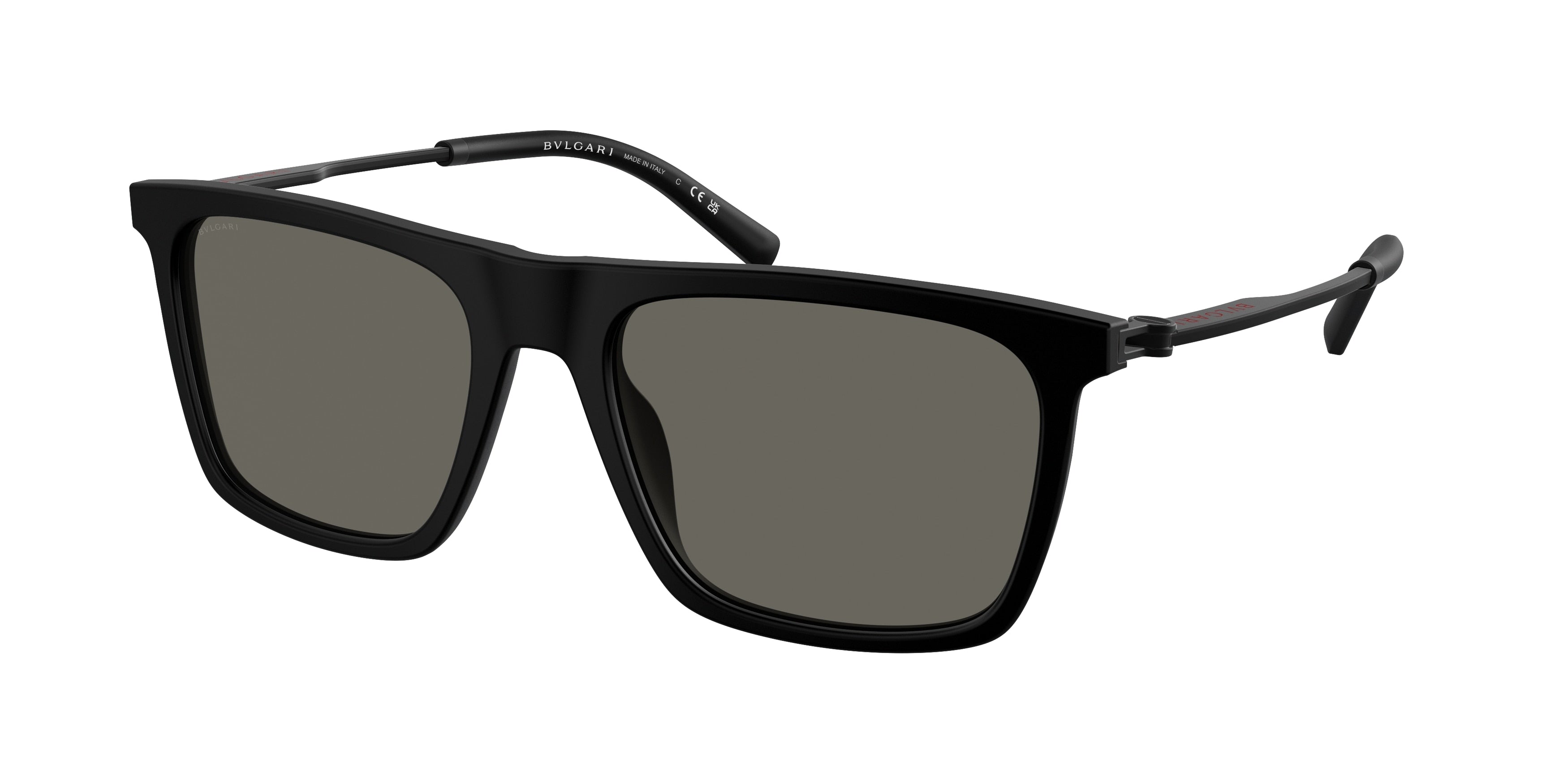 Bvlgari BV7039 Square Sunglasses  5313R5-Matte Black 56-145-19 - Color Map Black