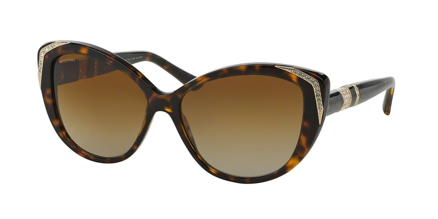 Bvlgari BV8151BM Cat Eye Sunglasses  504/T5-DARK HAVANA 57-15-140 - Color Map havana