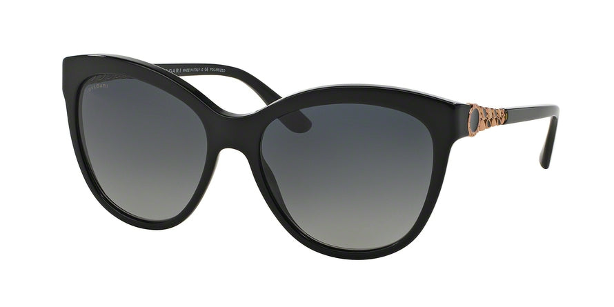 Bvlgari BV8158 Cat Eye Sunglasses  501/T3-BLACK 57-17-140 - Color Map black