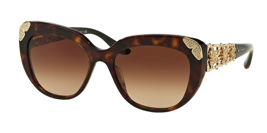 Bvlgari BV8162B Cat Eye Sunglasses  504/13-HAVANA 55-17-135 - Color Map havana