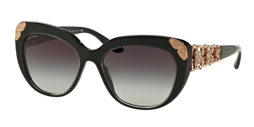 Bvlgari BV8162B Cat Eye Sunglasses  53838G-TOP CRYSTAL ON BLACK 55-17-135 - Color Map black