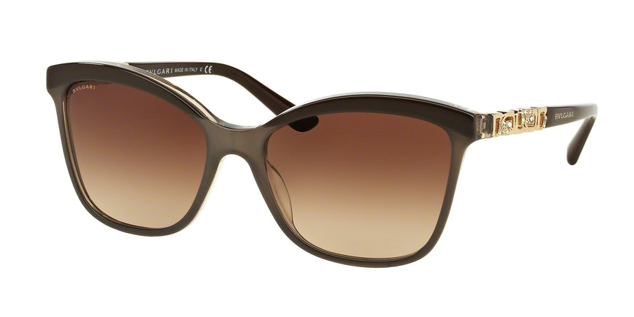 Bvlgari BV8163B Cat Eye Sunglasses  538413-TOP BROWN/GREY/CRYSTAL 56-17-140 - Color Map grey