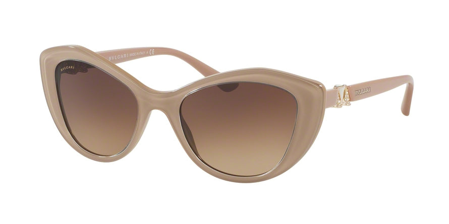 Bvlgari BV8168B Cat Eye Sunglasses  538213-TOP CRYSTAL ON TURTLEDOVE 53-19-140 - Color Map light brown